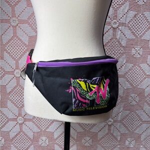 MTV Pink and Black Belt with Logo